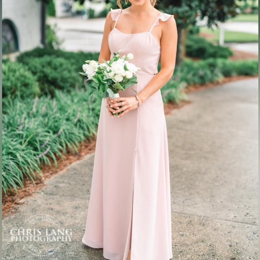 Mauve/blush pink gown/bridesmaid dress - Picture 7 of 8